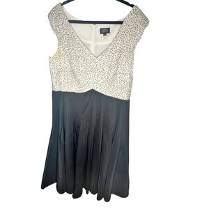 Adrianna Papell Woman Size 20W BLACK & WHITE POLKA DOT DRESS Plus Size NEW